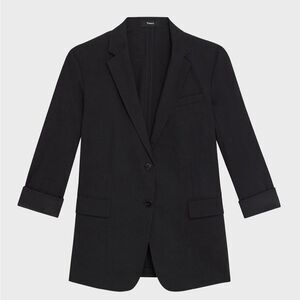 Theory Rolled-Sleeve Boyfriend Jacket in Black, NWT, Size 16
